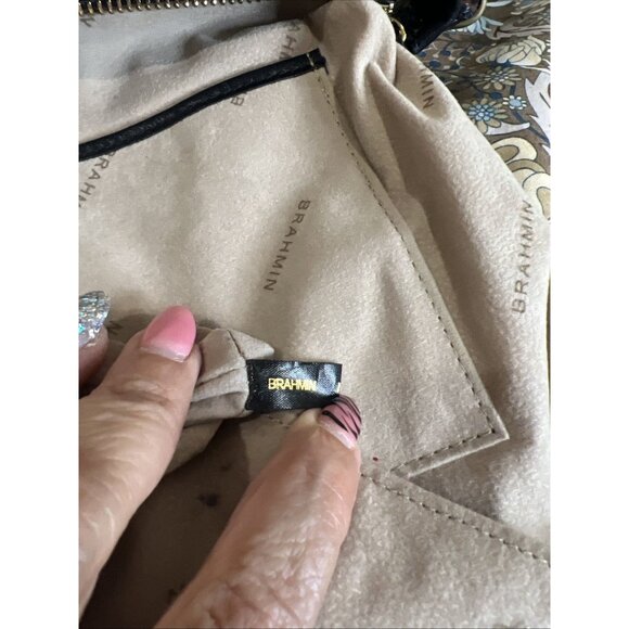 Brahmin Cleo Melbourne Croc Pecan Brown Crossbody Bag Purse - Picture 14 of 16